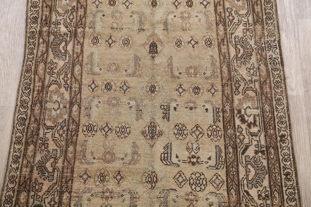 Pre-1900 Antique Bibikabad Persian Runner Rug 4x14