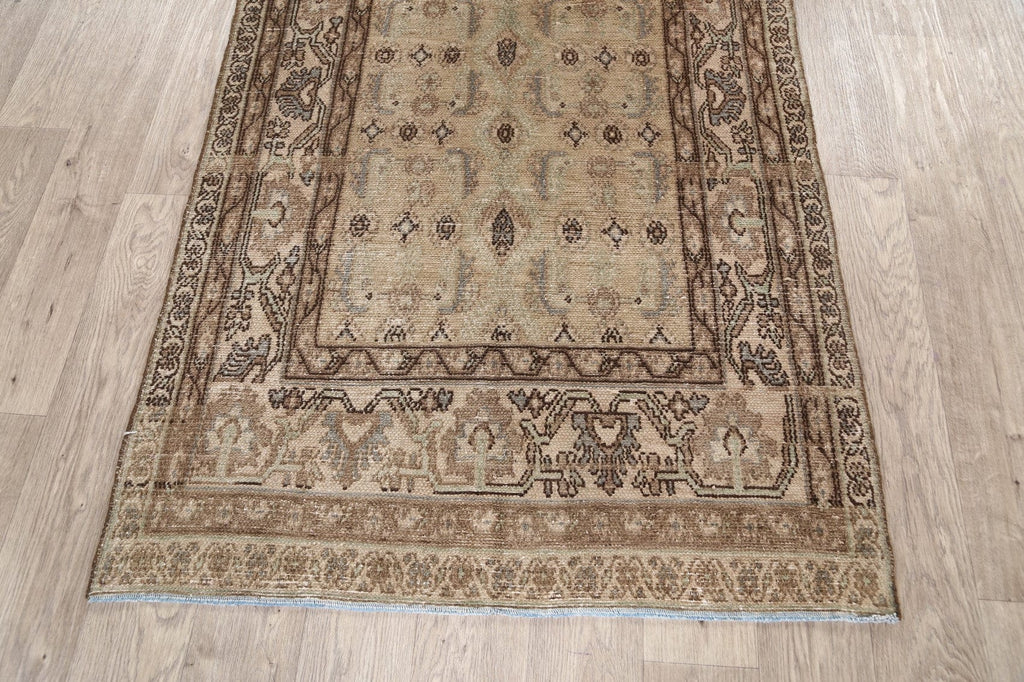 Pre-1900 Antique Bibikabad Persian Runner Rug 4x14