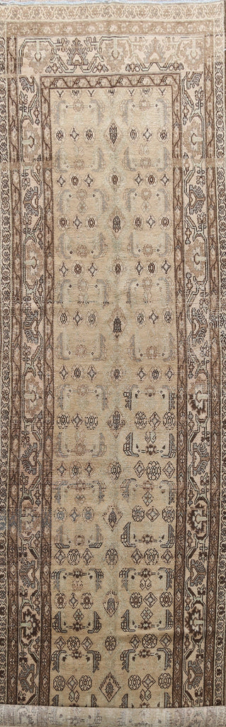 Pre-1900 Antique Bibikabad Persian Runner Rug 4x14