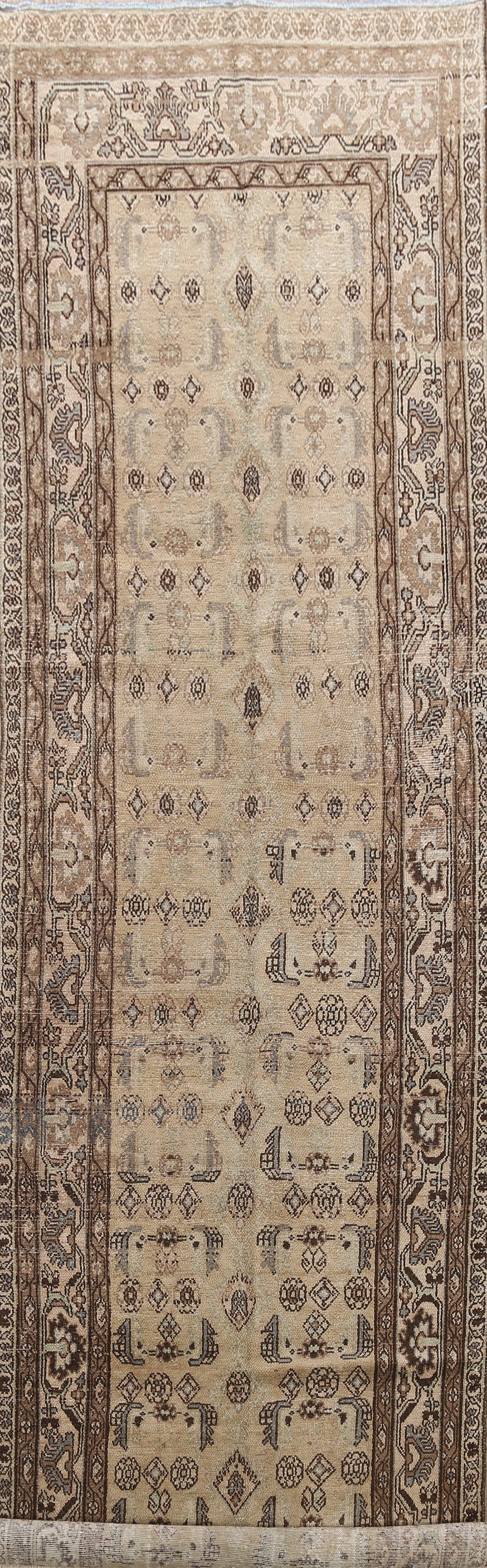 Pre-1900 Antique Bibikabad Persian Runner Rug 4x14