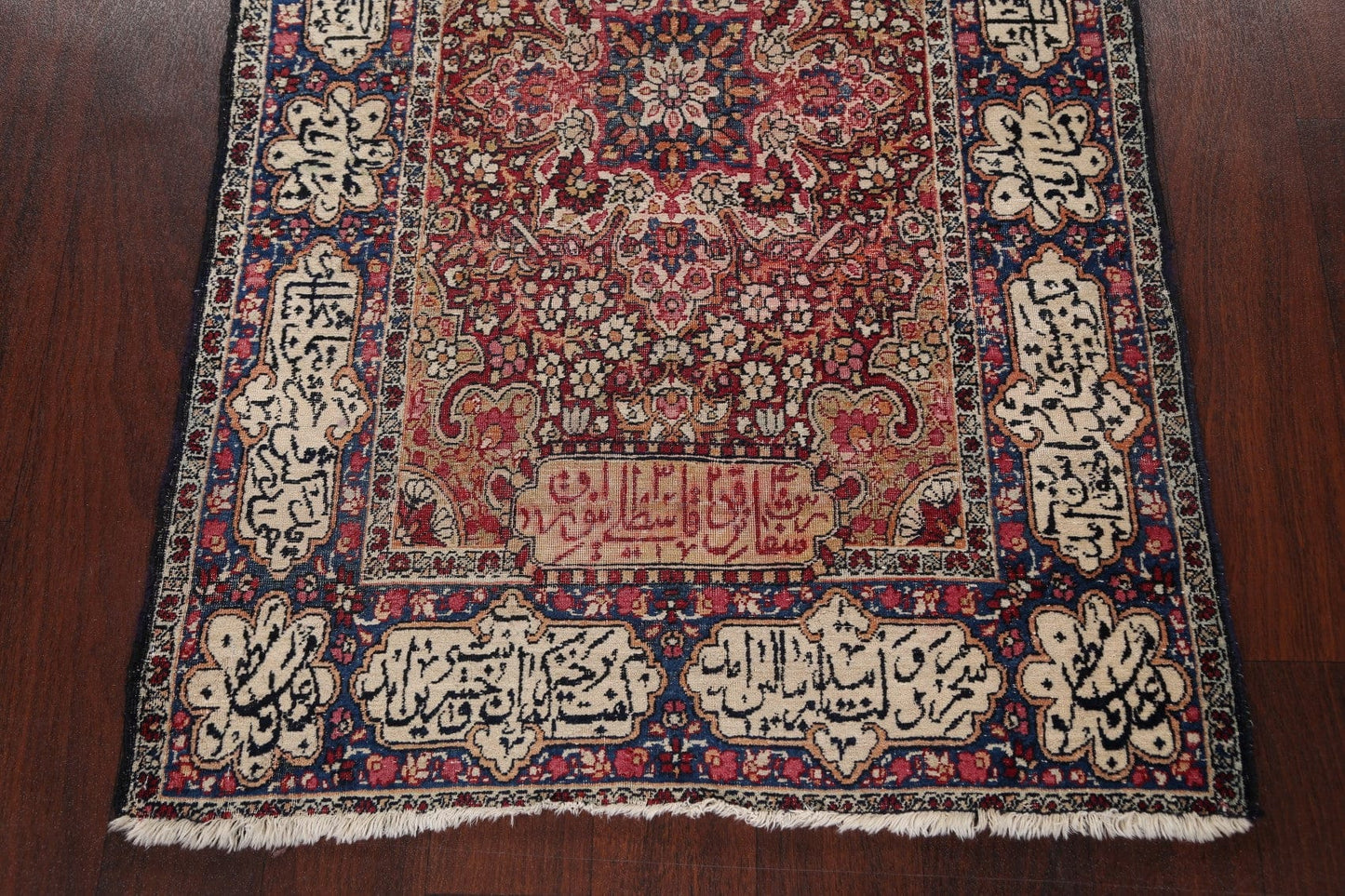 Antique Vegetable Dye Kerman Lavar Persian Runner Rug 3x19