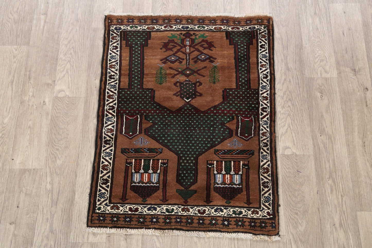 Square Balouch Afghan Oriental Area Rug 3x3