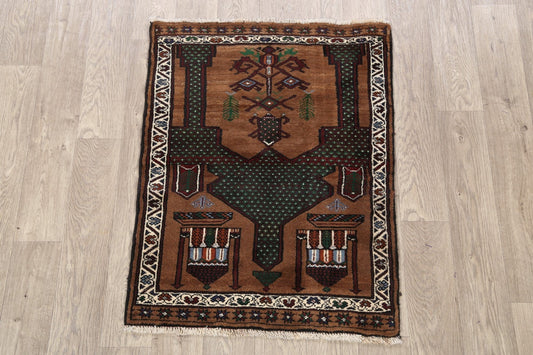 Square Balouch Afghan Oriental Area Rug 3x3