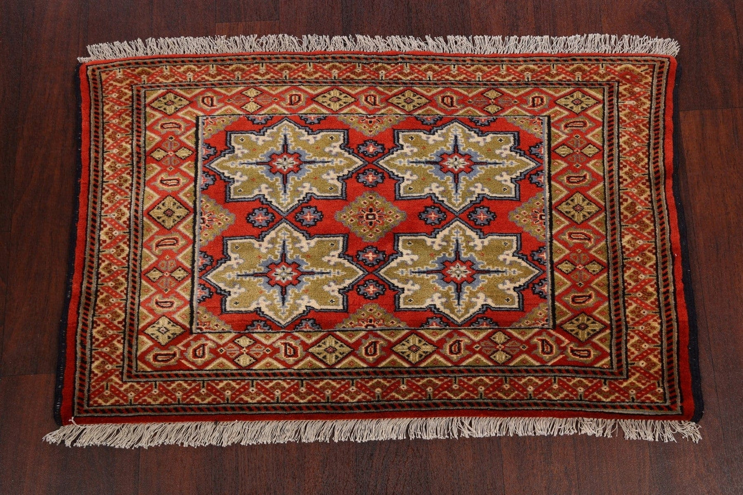 Vegetable Dye Turkoman Persian Area Rug 2x4