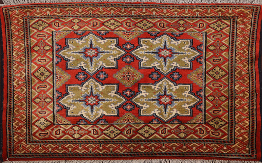 Vegetable Dye Turkoman Persian Area Rug 2x4