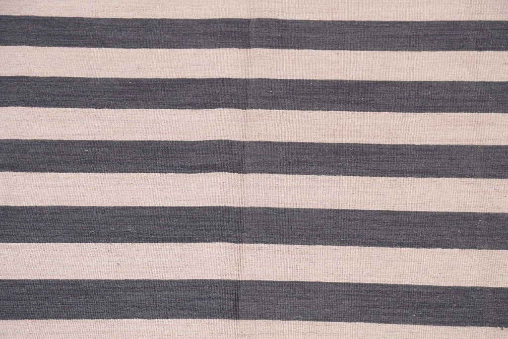 Reversible Striped Gabbeh Oriental Area Rug 8x10