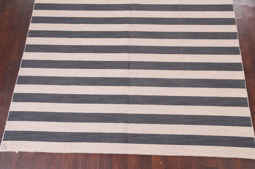 Reversible Striped Gabbeh Oriental Area Rug 8x10