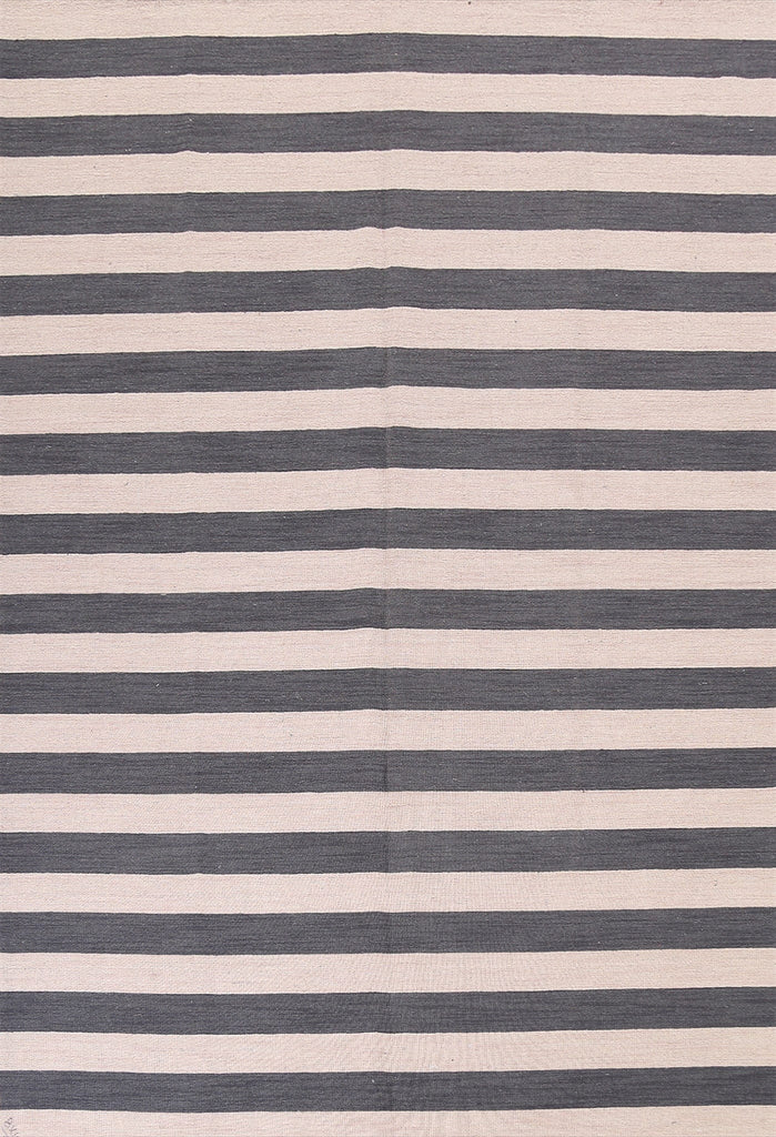 Reversible Striped Gabbeh Oriental Area Rug 8x10