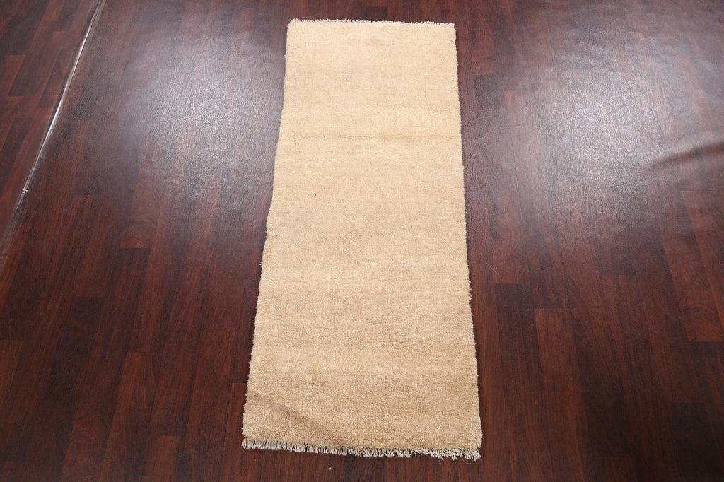 Solid Gabbeh Persian Runner Rug 2x6