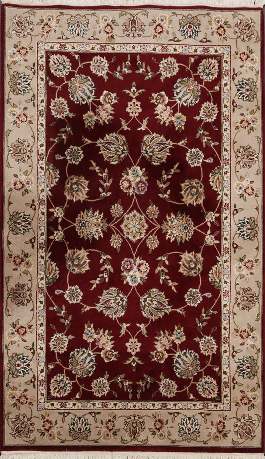 Wool/ Silk Floral Tabriz Oriental Area Rug 4x6