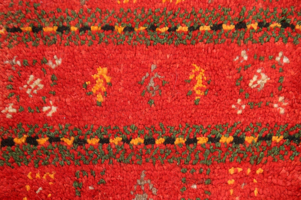 Set of 2 Tribal Gabbeh Persian Area Rugs 1x1 Square