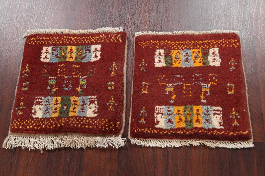 Set of 3 Tribal Gabbeh Persian Area Rugs 1x1 Square