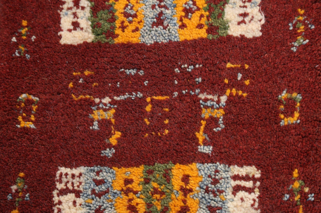 Set of 3 Tribal Gabbeh Persian Area Rugs 1x1 Square