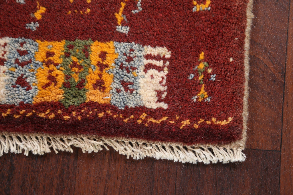 Set of 3 Tribal Gabbeh Persian Area Rugs 1x1 Square