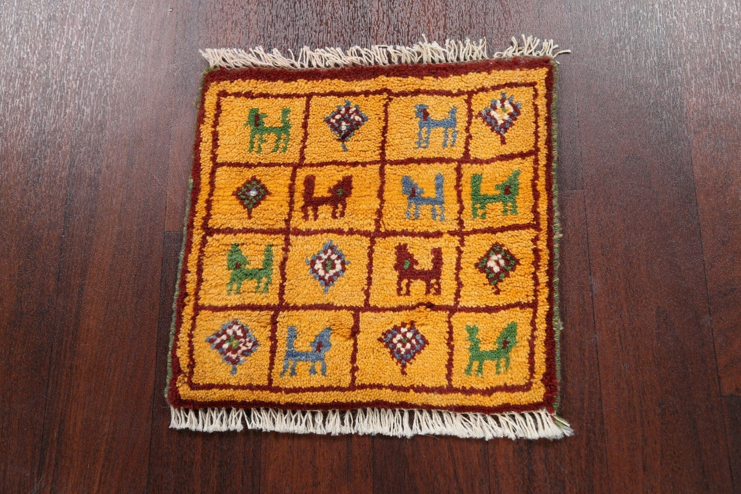 Tribal Gabbeh Persian Area Rug 1x1 Square