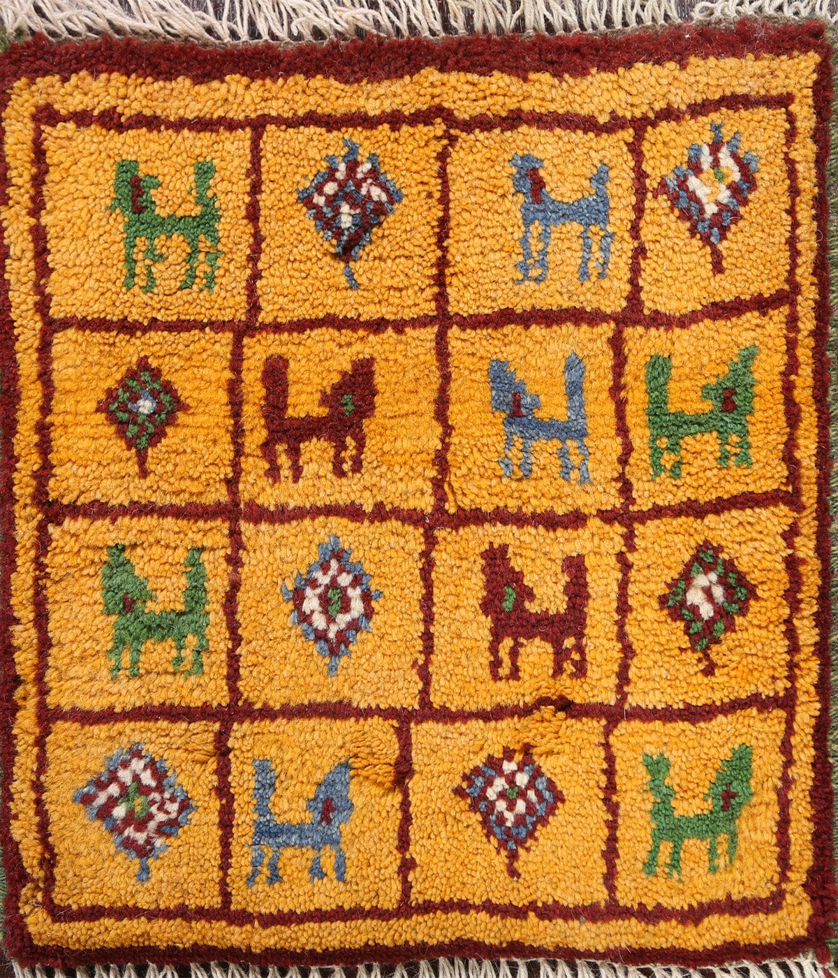 Tribal Gabbeh Persian Area Rug 1x1 Square