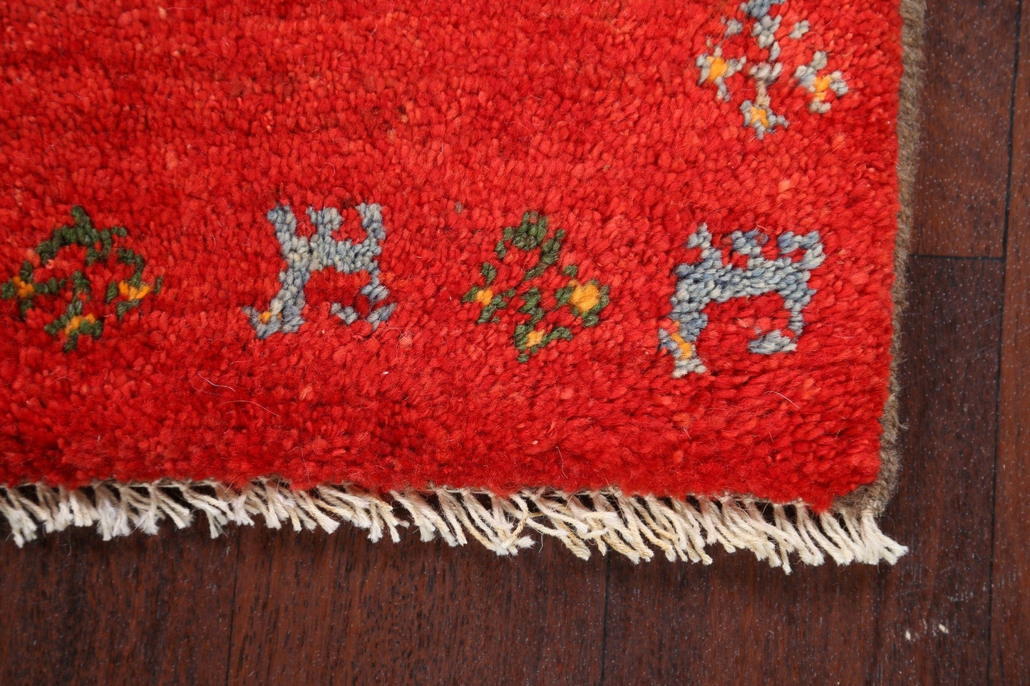 Set of 2 Tribal Gabbeh Persian Area Rugs 1x1 Square