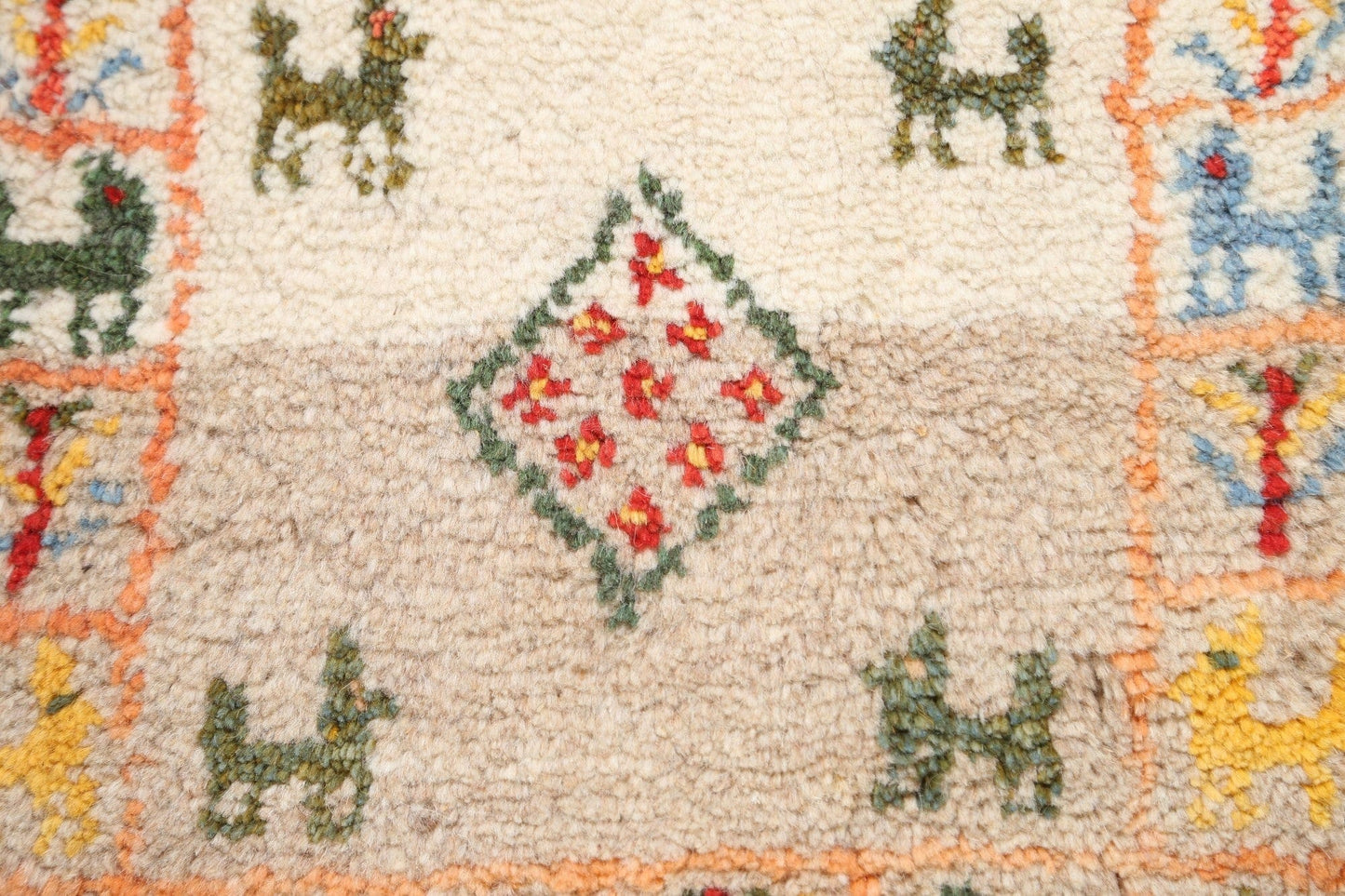 Set of 2 Tribal Gabbeh Persian Area Rugs 1x1 Square