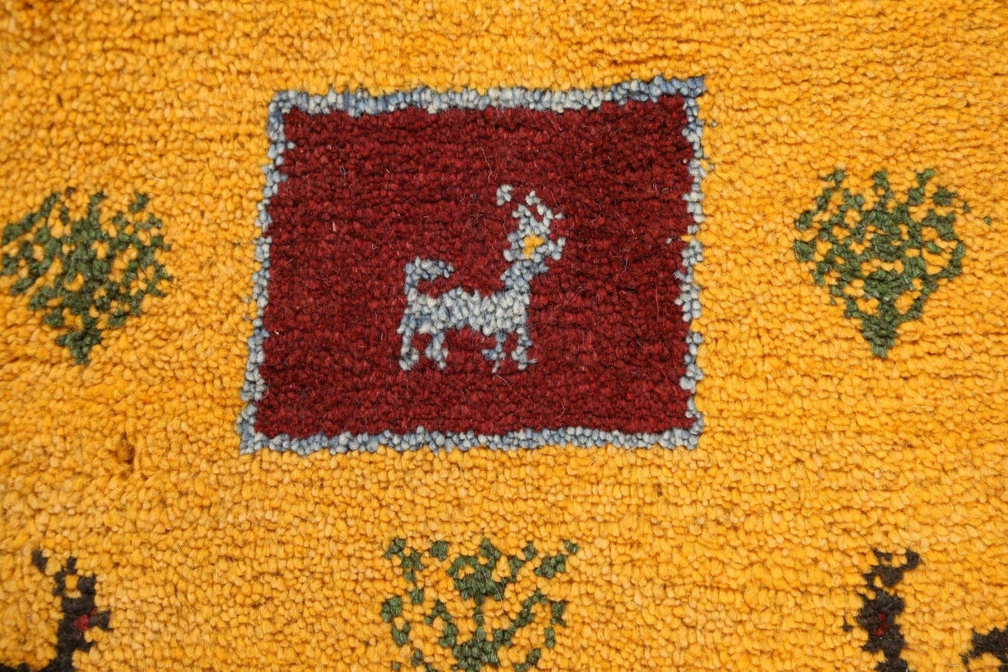 Set of 2Tribal Gabbeh Persian Area Rugs 1x1 Square