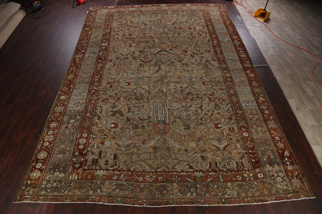 Pre-1900 Antique Bakhtiari Vegetable Dye Persian Rug 13x19