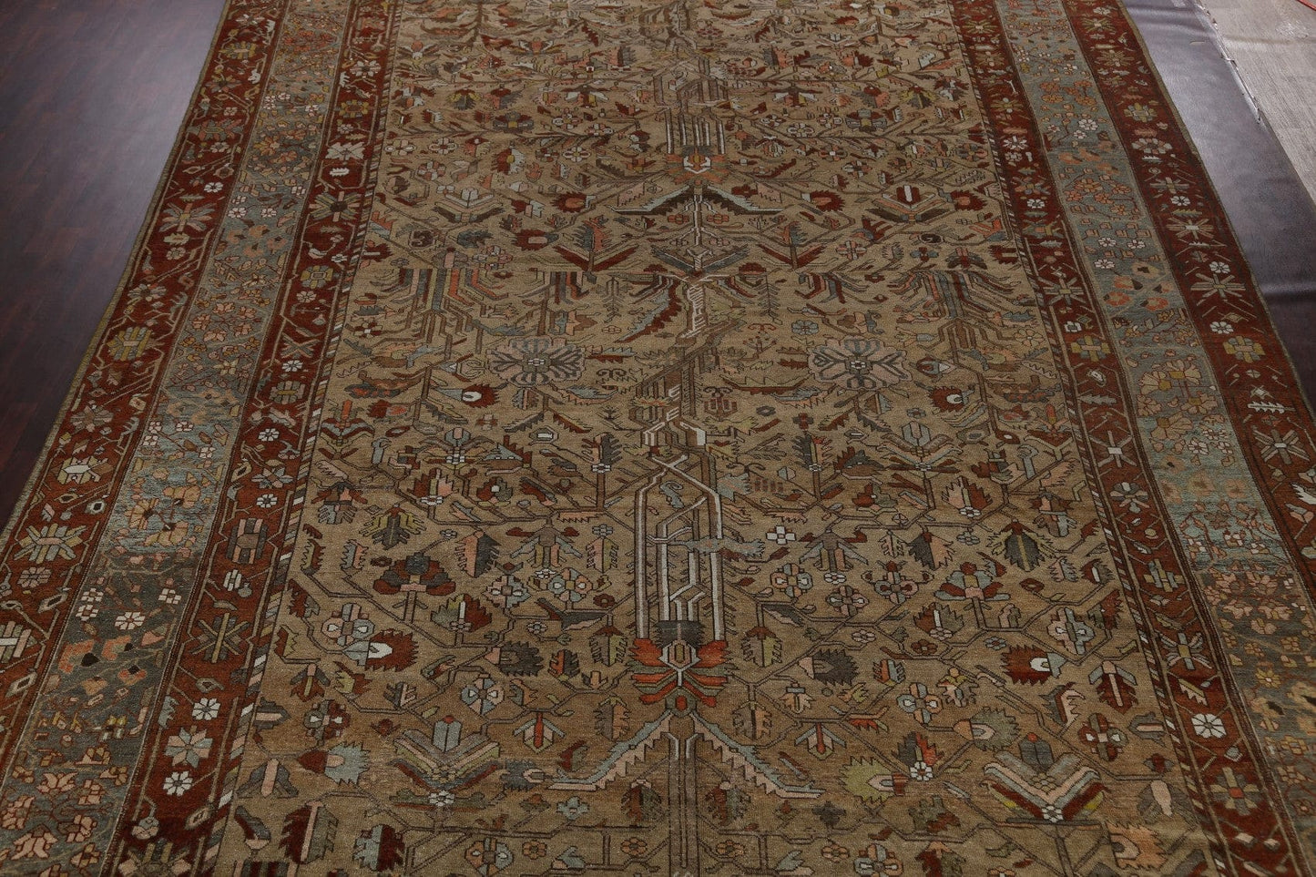 Pre-1900 Antique Bakhtiari Vegetable Dye Persian Rug 13x19