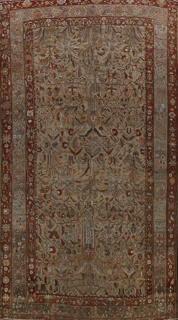 Pre-1900 Antique Bakhtiari Vegetable Dye Persian Rug 13x19