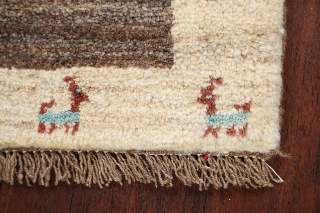 Tribal Gabbeh Persian Area Rug 1x1 Square