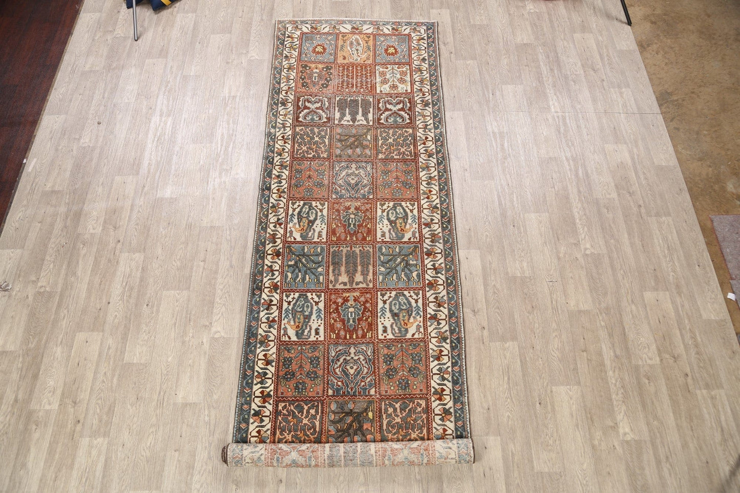 Antique Garden Design Bakhtiari Persian Runner Rug 4x13