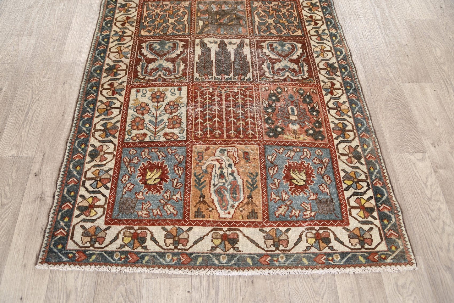 Antique Garden Design Bakhtiari Persian Runner Rug 4x13