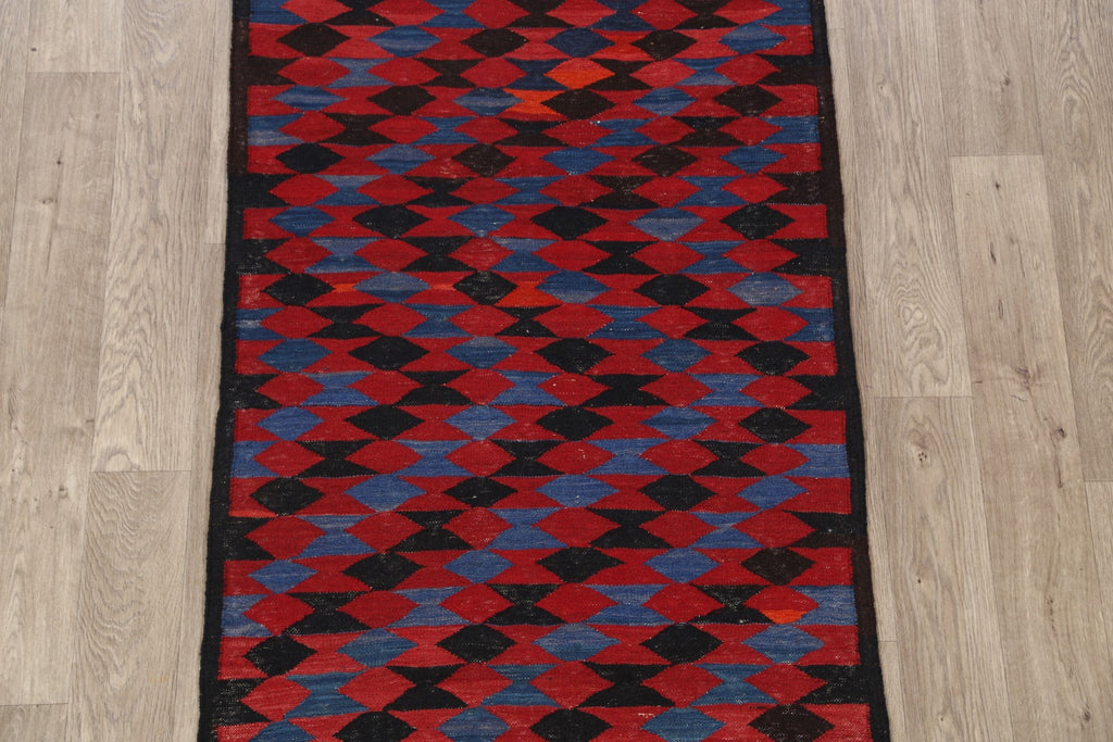 Flat-Woven Kilim Oriental Runner Rug 3x7