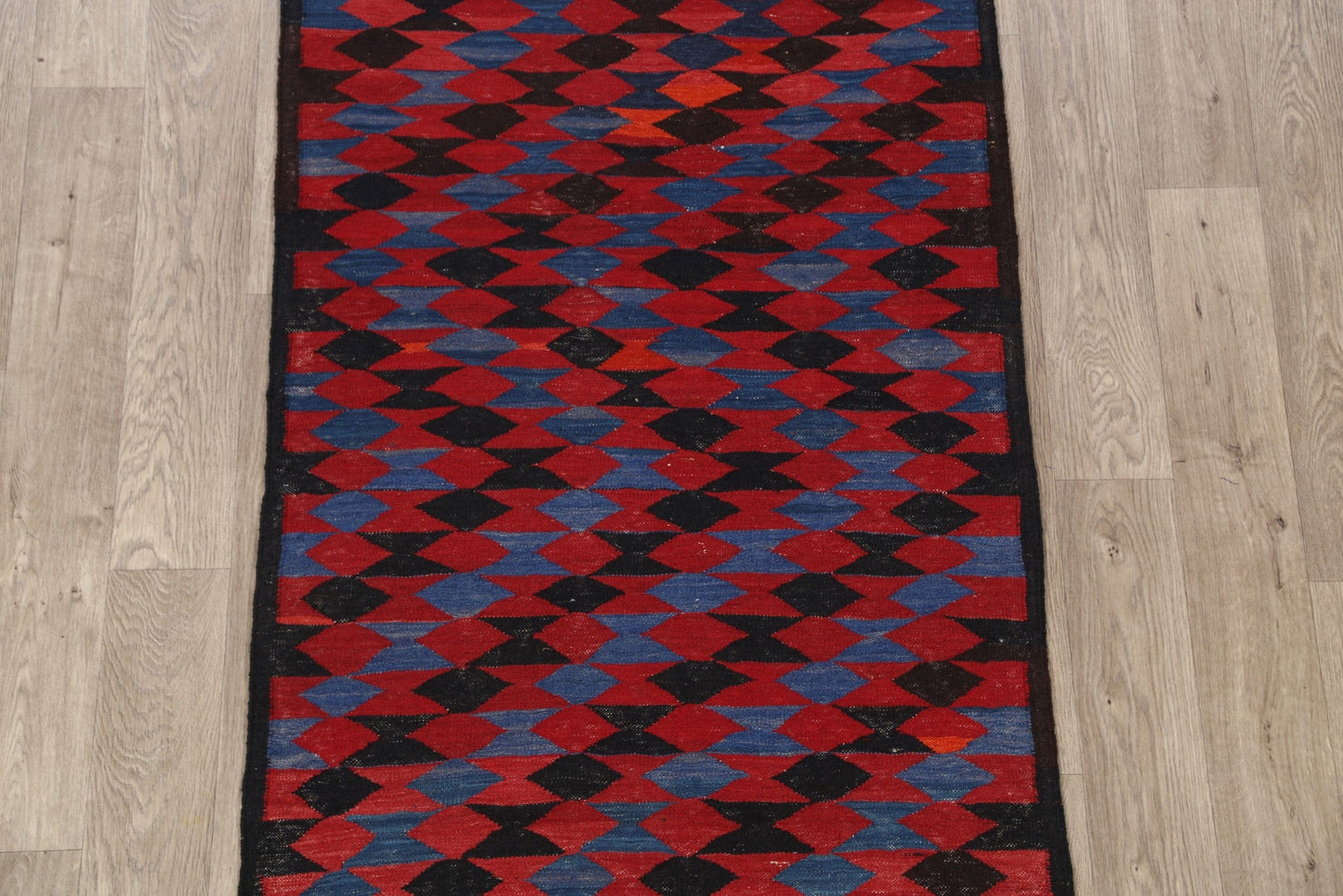 Flat-Woven Kilim Oriental Runner Rug 3x7