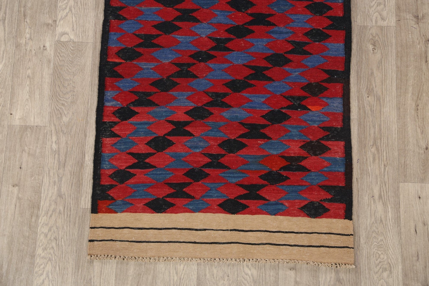 Flat-Woven Kilim Oriental Runner Rug 3x7