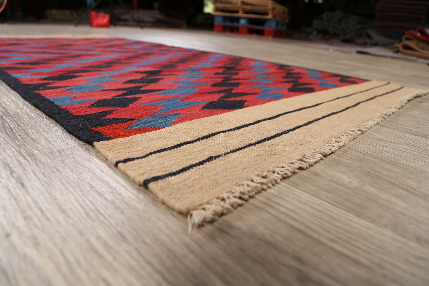 Flat-Woven Kilim Oriental Runner Rug 3x7