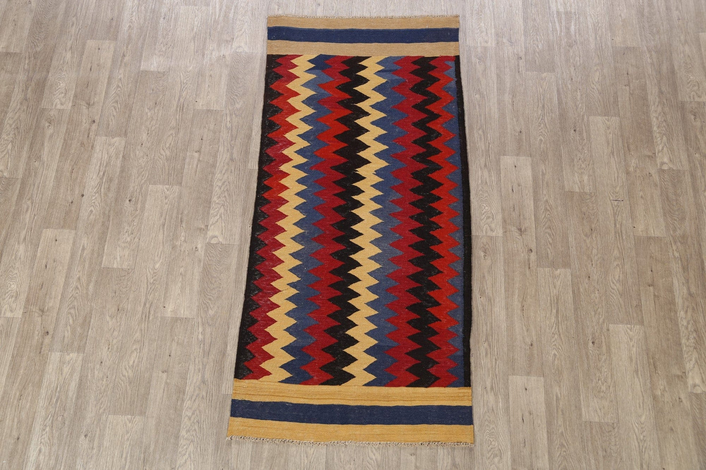 Flat-Woven Kilim Oriental Runner Rug 3x7