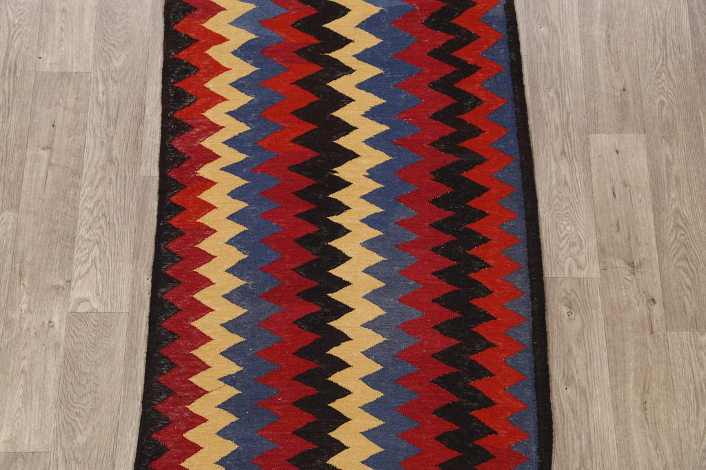 Flat-Woven Kilim Oriental Runner Rug 3x7