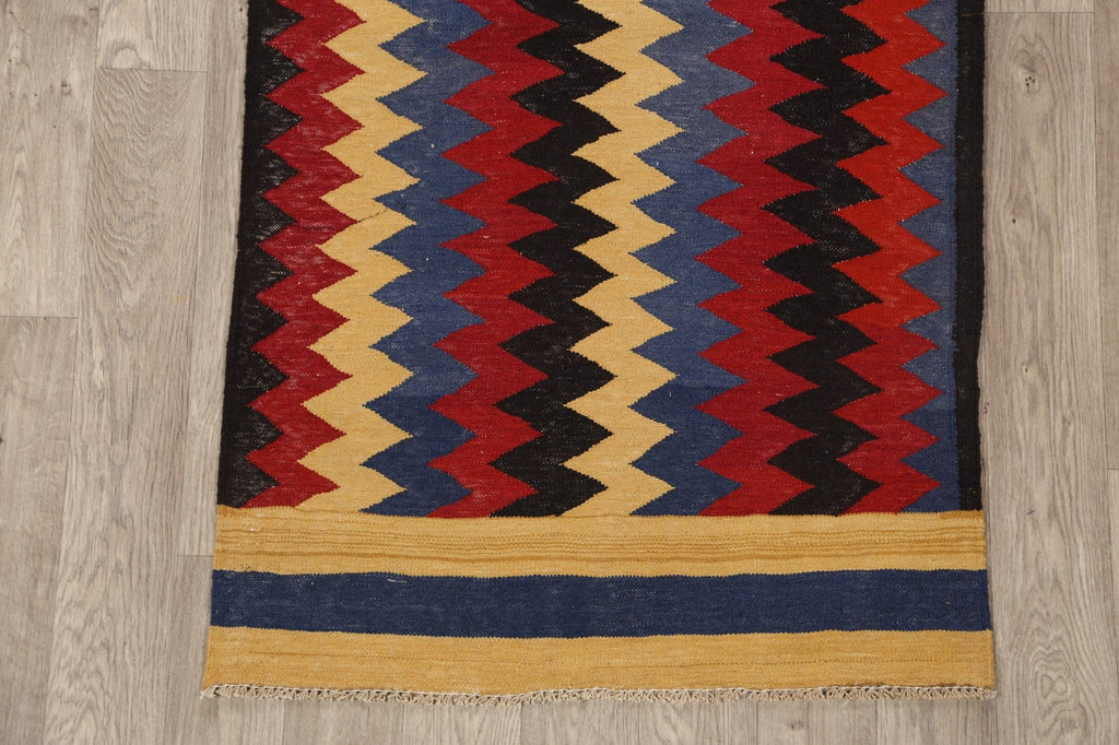 Flat-Woven Kilim Oriental Runner Rug 3x7