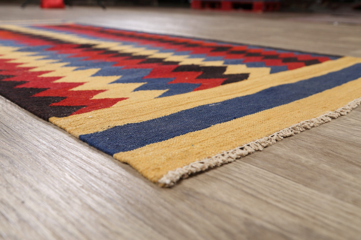 Flat-Woven Kilim Oriental Runner Rug 3x7