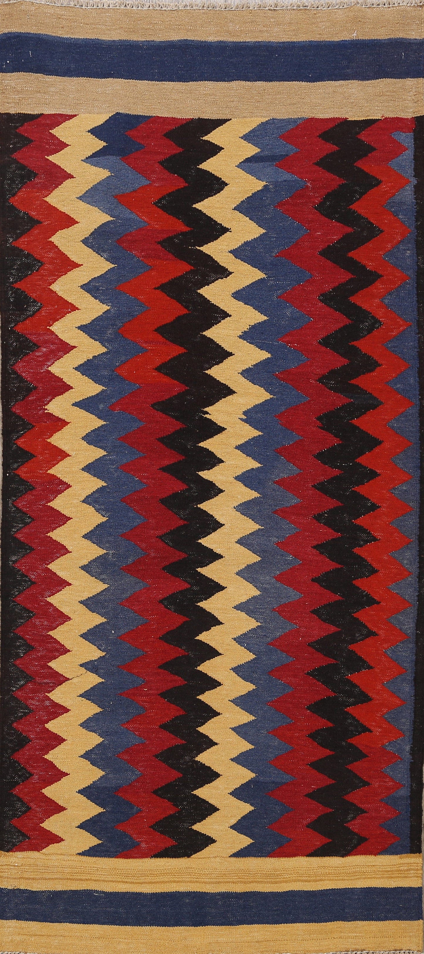 Flat-Woven Kilim Oriental Runner Rug 3x7