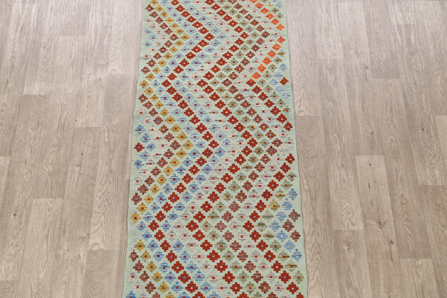 Flat-Woven Kilim Oriental Runner Rug 3x10