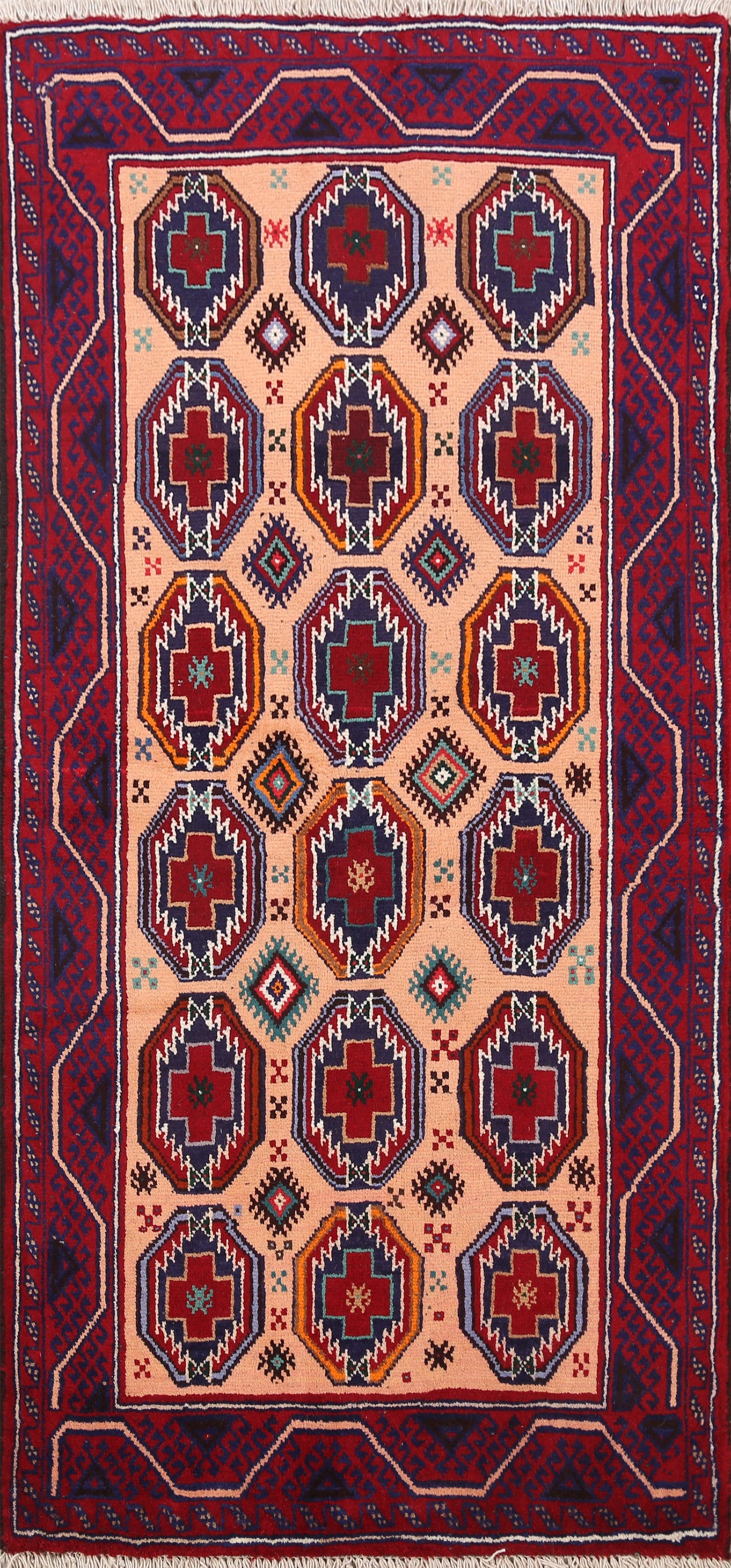 Balouch Afghan Oriental Area Rug 3x6