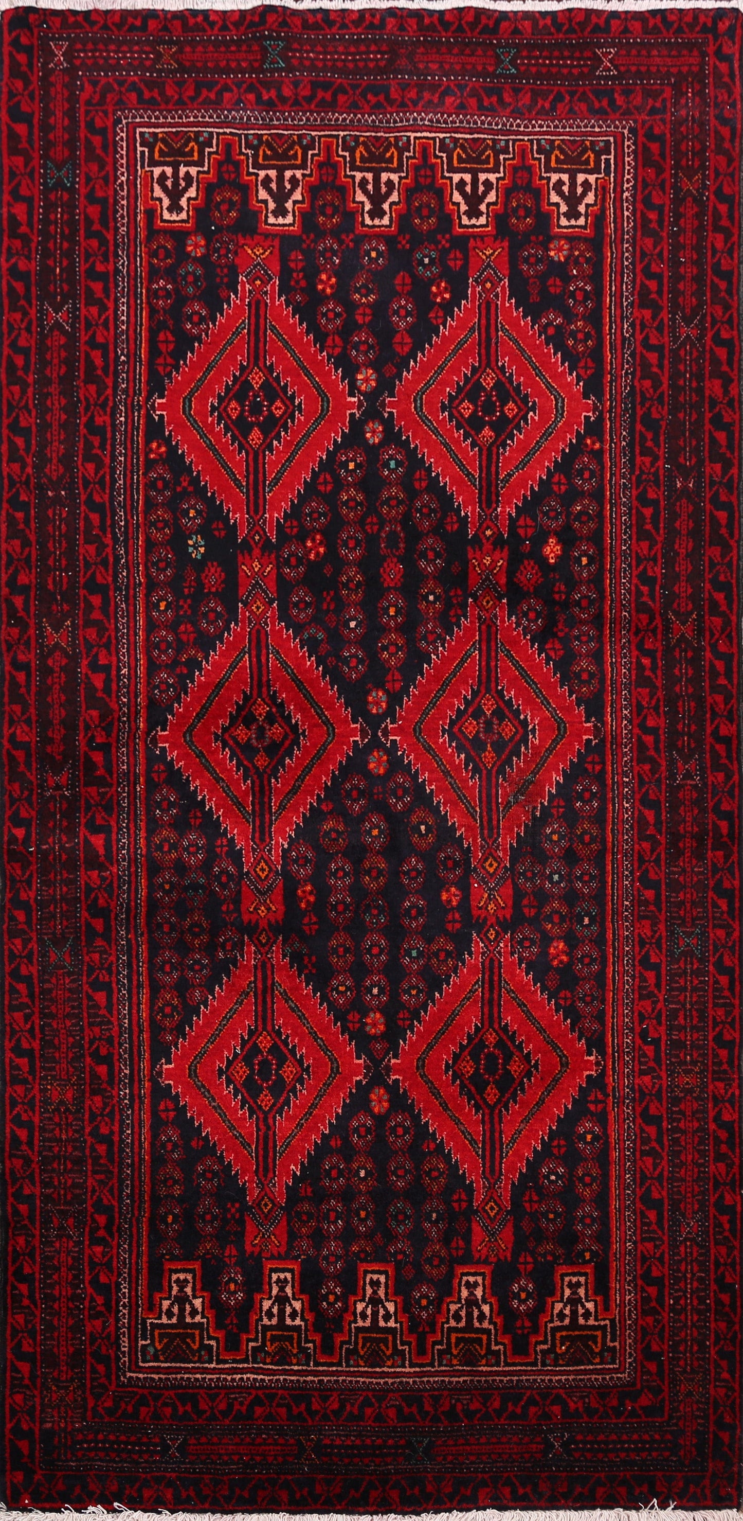 Balouch Afghan Oriental Area Rug 3x6