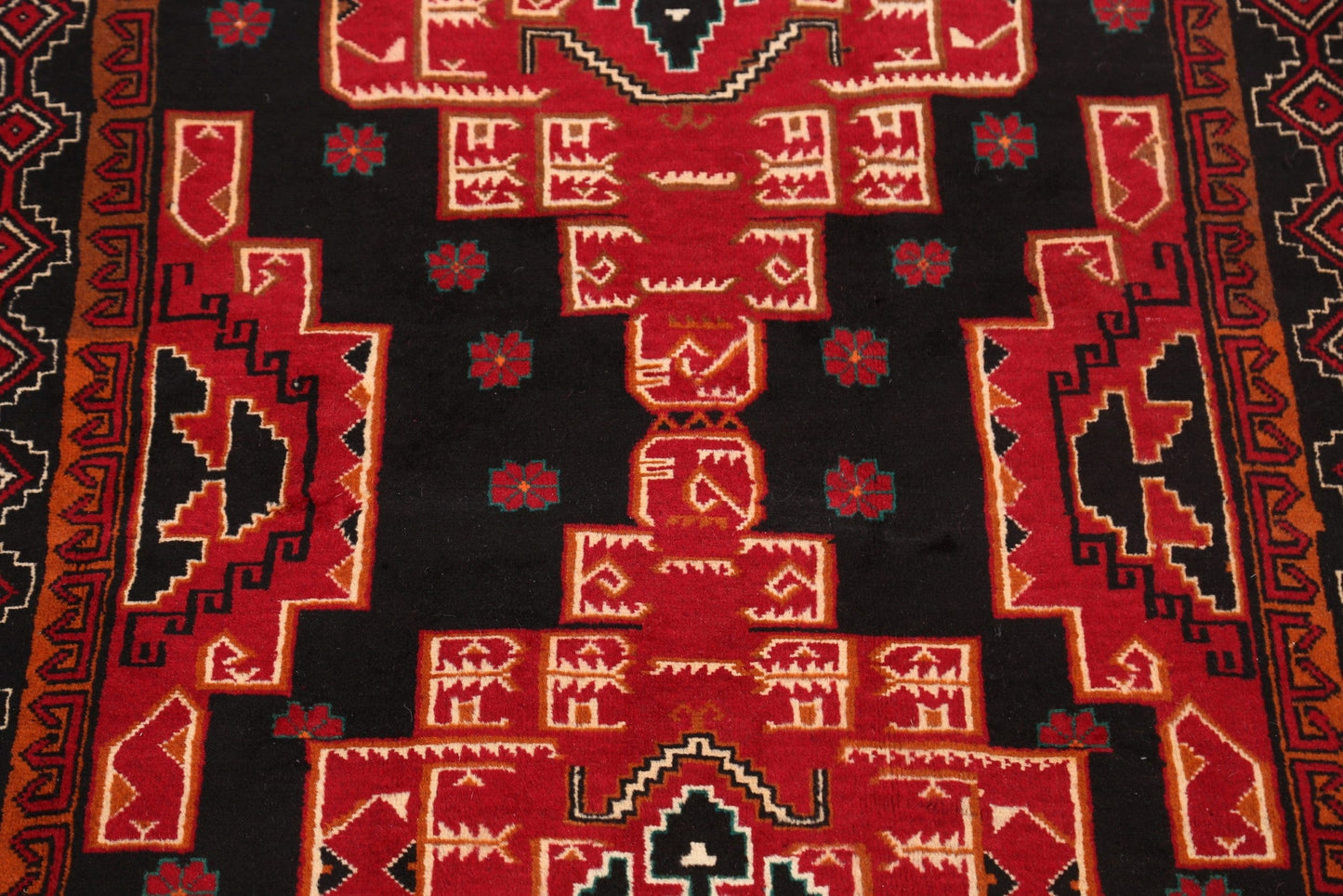 Tribal Zanjan Persian Area Rug 4x7