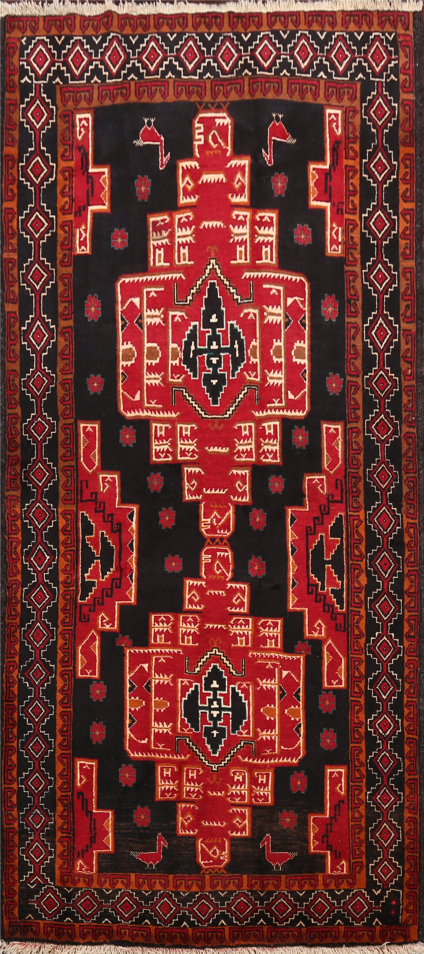 Tribal Zanjan Persian Area Rug 4x7