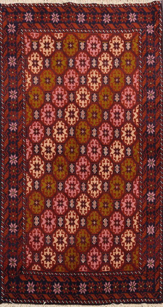 Geometric Balouch Afghan Area Rug 3x5