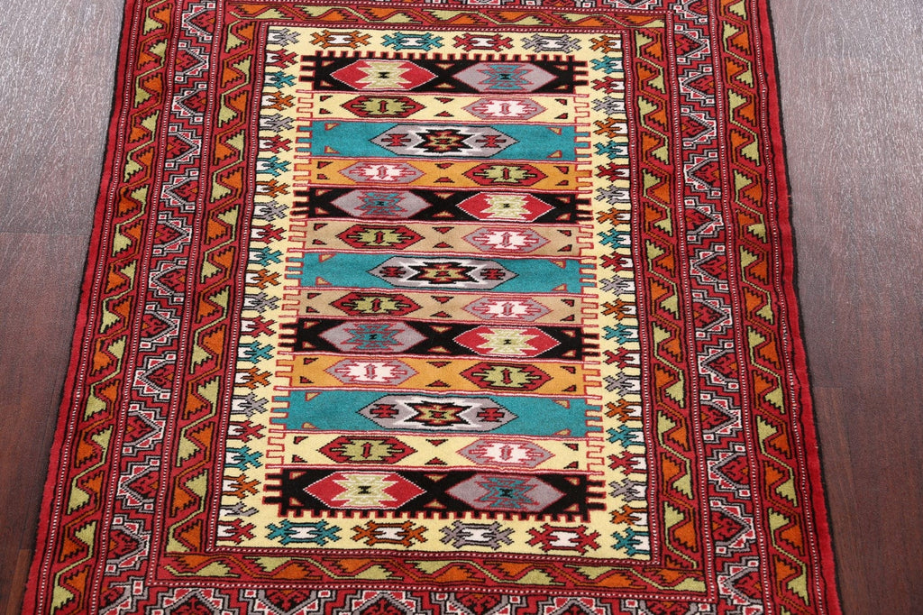 Tribal Turkoman Persian Area Rug 4x5