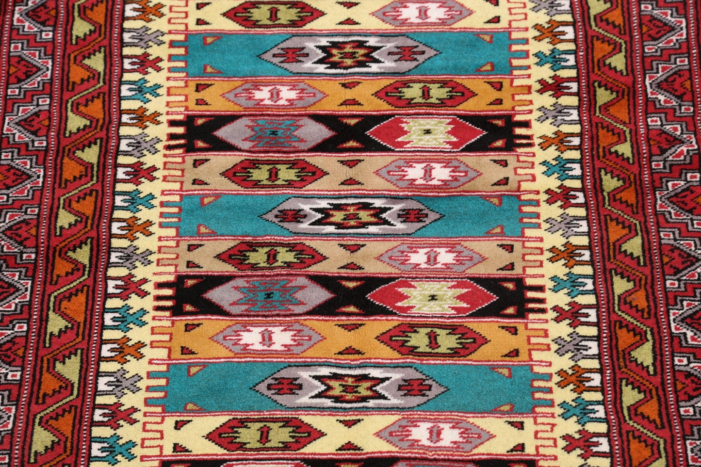 Tribal Turkoman Persian Area Rug 4x5