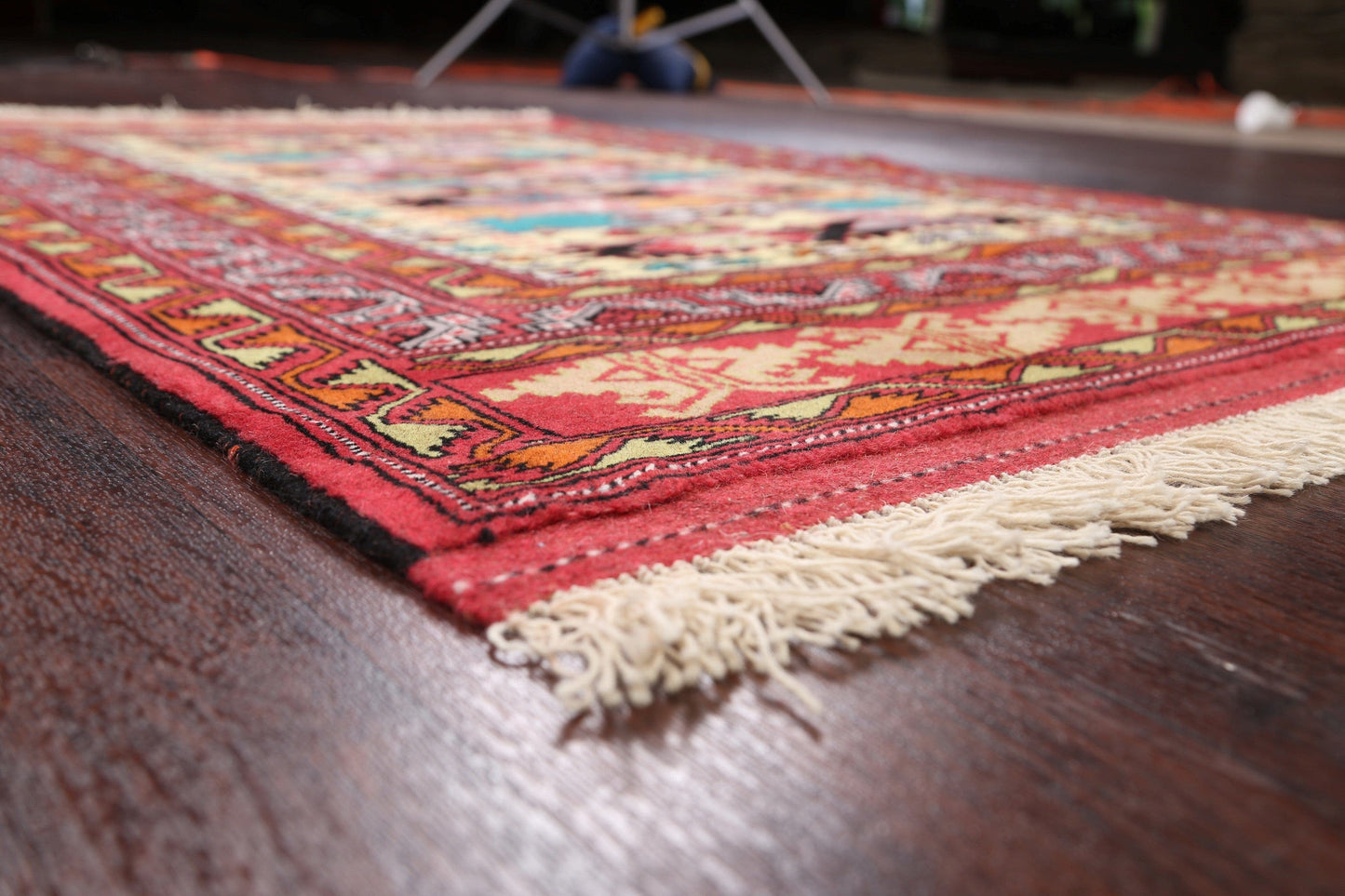 Tribal Turkoman Persian Area Rug 4x5