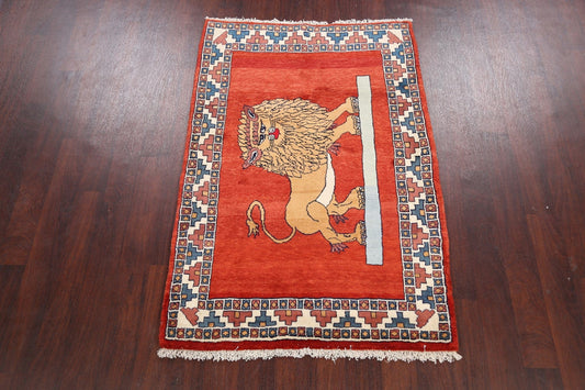 Animal Pictorial Shiraz Persian Area Rug 4x5