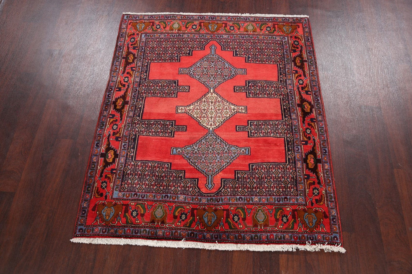 Geometric Bidjar Persian Area Rug 4x5