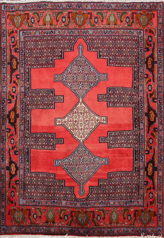 Geometric Bidjar Persian Area Rug 4x5